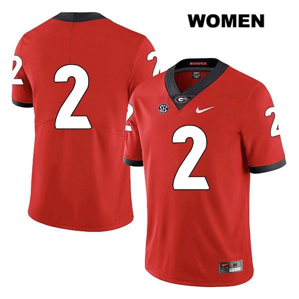 Georgia Bulldogs Women's Richard LeCounte #2 NCAA No Name Legend Authentic Red Nike Stitched College Football Jersey GLD5456CI